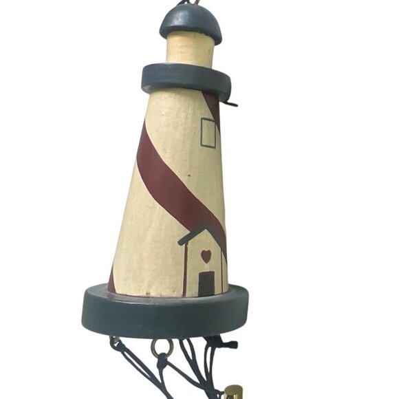 Lighthouse-Themed Wind Chime Brass Tubes & Hand-Painted Nautical Design By NCE - Picture 6 of 9
